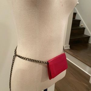 47 inch silver metal chain Crossbody/waist belt converter.